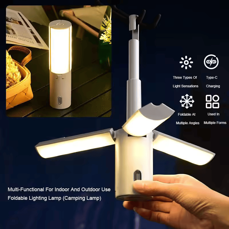 Folding multi-function camping lamp, tent lighting lamp, camping lantern, handheld hanging lamp, student dormitory lighting lamp