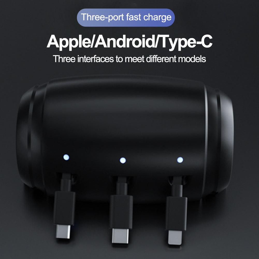 3-in-1 Retractable Backseat Car Charging Station