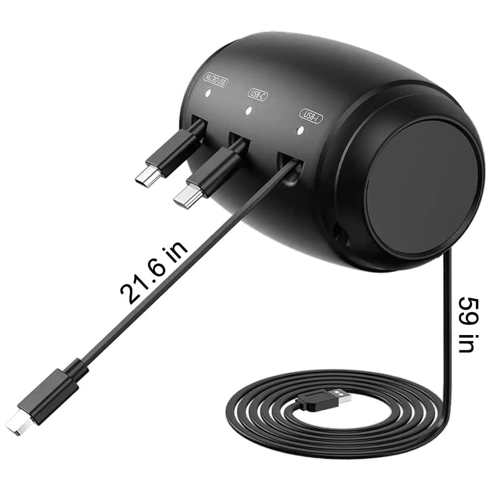 3-in-1 Retractable Backseat Car Charging Station